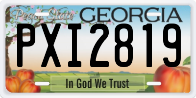 GA license plate PXI2819