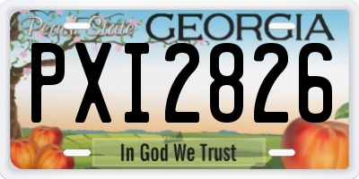 GA license plate PXI2826