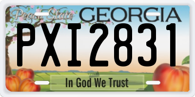 GA license plate PXI2831