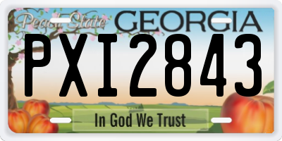 GA license plate PXI2843