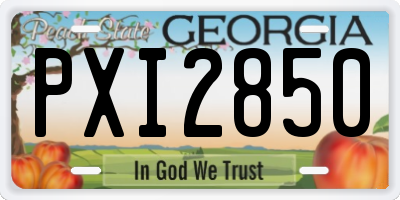 GA license plate PXI2850