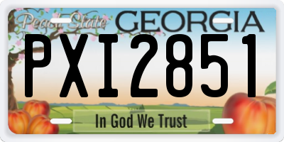 GA license plate PXI2851