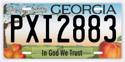 GA license plate PXI2883