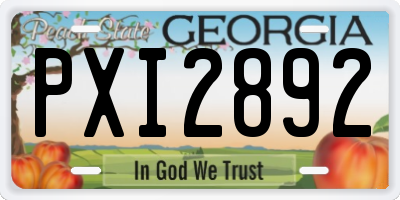 GA license plate PXI2892