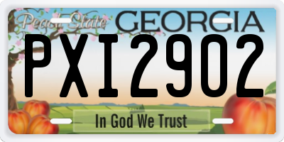 GA license plate PXI2902
