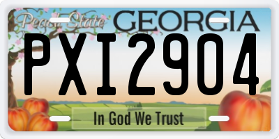GA license plate PXI2904