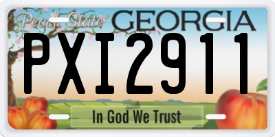GA license plate PXI2911