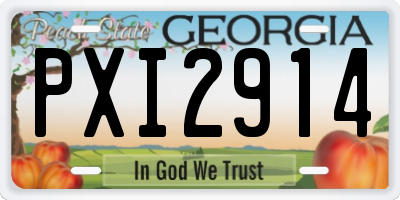 GA license plate PXI2914