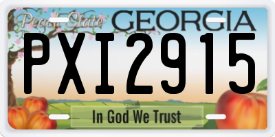 GA license plate PXI2915