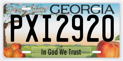 GA license plate PXI2920