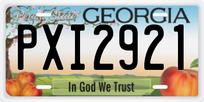 GA license plate PXI2921