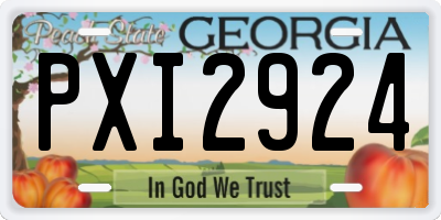 GA license plate PXI2924