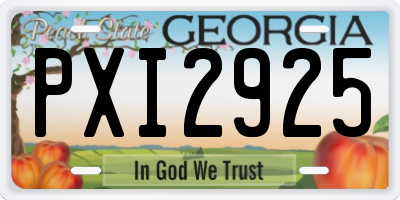 GA license plate PXI2925