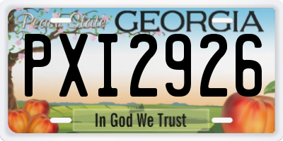 GA license plate PXI2926