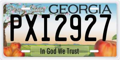 GA license plate PXI2927