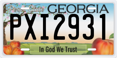 GA license plate PXI2931