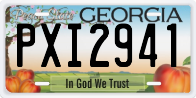 GA license plate PXI2941