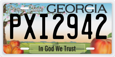 GA license plate PXI2942