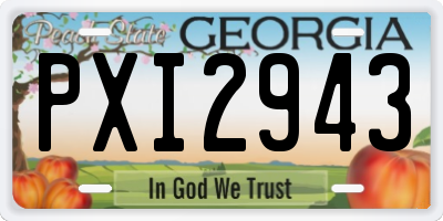 GA license plate PXI2943