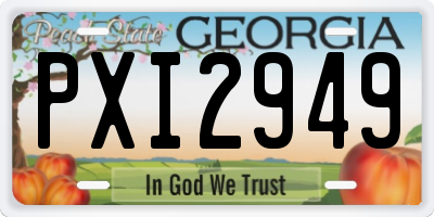 GA license plate PXI2949