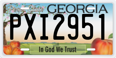 GA license plate PXI2951