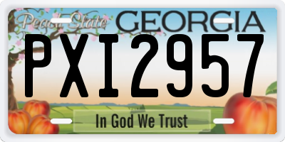 GA license plate PXI2957