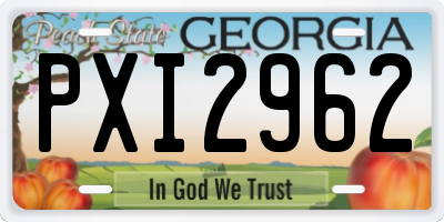 GA license plate PXI2962