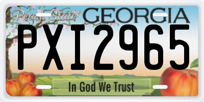 GA license plate PXI2965