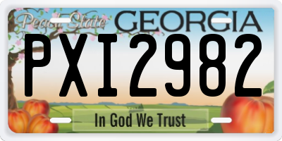 GA license plate PXI2982