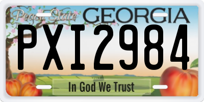 GA license plate PXI2984