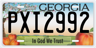 GA license plate PXI2992