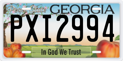 GA license plate PXI2994
