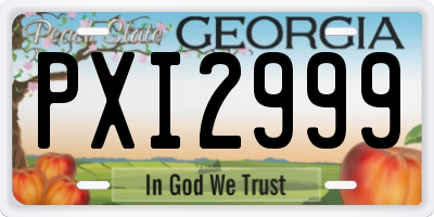 GA license plate PXI2999