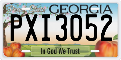 GA license plate PXI3052