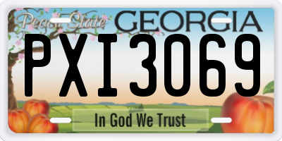 GA license plate PXI3069