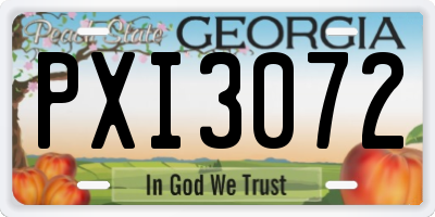 GA license plate PXI3072
