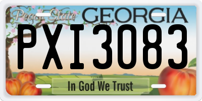 GA license plate PXI3083