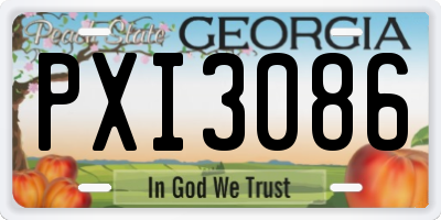 GA license plate PXI3086