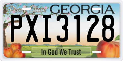 GA license plate PXI3128