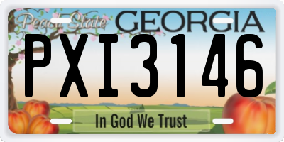 GA license plate PXI3146