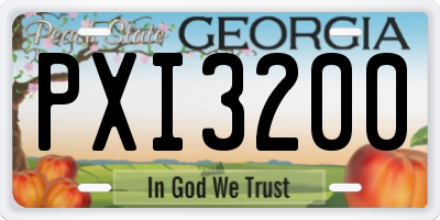 GA license plate PXI3200