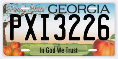 GA license plate PXI3226