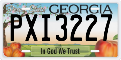 GA license plate PXI3227