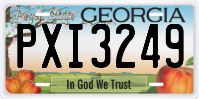 GA license plate PXI3249