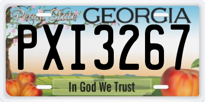 GA license plate PXI3267