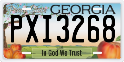 GA license plate PXI3268