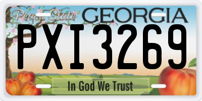 GA license plate PXI3269