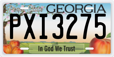 GA license plate PXI3275