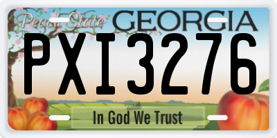 GA license plate PXI3276