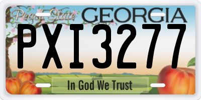 GA license plate PXI3277
